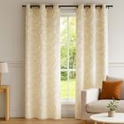 Home Styling Collection, Aner, zasłona z nadrukiem beżowych liści, 260-140 cm
