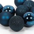 Home Styling Collection, szklane bombki świąteczne, niebieskie, 8 cm, 16 szt.