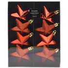 Home Styling Decoration, bombki choinkowe, nietłukące, gwiazdki, czerwone, 6,5 cm, 8 szt.