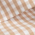 Homla, Abril, bieżnik, beżowy w kratkę z ozdobnym haftem, 40-160 cm