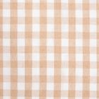 Homla, Abril, poszewka, beżowa w kratkę z ozdobnym haftem, 45-45 cm