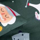 Homla, Aitona, pościel, z mikrofibry zielona z motywem świątecznym, 160-200 cm