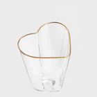 Homla, Amar, kieliszek na wino w kształcie serca ze złotym rantem, 0,3l, 726613