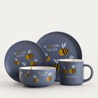 Homla, Annbee, talerz, z pszczołą granatowy, 19 cm