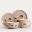 Homla, Annbee, talerz, z pszczołą różowy, 19 cm