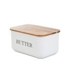 Homla, Avila, maselniczka, biała z akacjową pokrywką, 15-10-7 cm, 872520