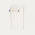 Homla, Blanca, zestaw słomek, z kolorowymi kwiatkami, 4 szt.