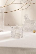 Homla, Creston, cukiernica, szklana z motywem ptaków, 0,26l