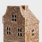 Homla, Crispo, domek z ledem, ceramiczny, brązowy, 11-10-21 cm