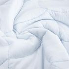 Homla, Leona, narzuta, błękitna z pikowaniem i ozdobną falbaną, 200-220 cm