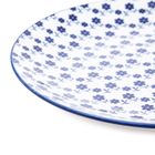 Homla, Navia, talerz, deserowy granatowy w kwiatuszki, 19 cm