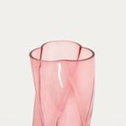 Homla, Raya, wazon, szklany skręcony różowy, 10,5-10,5-26 cm