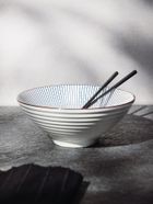 Homla, Salado, miska, w paski z brązowym rantem, 21 cm