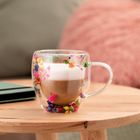 Homla, Seco, szklanka, z podwójną ścianką i kwiatami, 0,25l