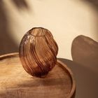 Homla, Swirl, wazon szklany zakręcony, brązowy, 17-21 cm