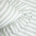 Homla, Trudy, pościel, bawełniana w pistacjowe paski z falbanką, 140-200 cm