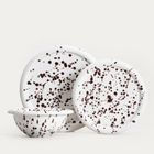 Homla, Wilora, talerz, deserowy nakrapiany brązowy, 21 cm