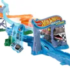 Hot Wheels, RacerVerse Jurassic World, Morski dinopościg, zestaw do zabawy z autkiem