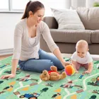 Humbi, dwustronna mata edukacyjna z pianki XPE, wieś i las, 180-200 cm