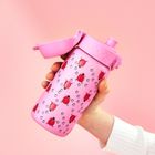 ION8, Biedronki, stalowy bidon z ustnikiem, różowy, 400 ml