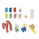 Janod, domino drewniane, tor przeszkód, gra zręcznościowa, 100 elementów