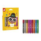 Janod, klej z brokatem, w tubkach, 9 kolorów