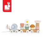 Janod, Sweet Cocoon, Ślimak, magnetyczny pociąg z klockami i grzechotką do ciągnięcia