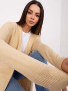 Kardigan damski, beżowy, Italy Moda