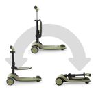 Kinderkraft, Halley 2, hulajnoga 3-kołowa, balansowa 2w1, LED, Grassland Green