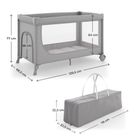 Kinderkraft, Leody Up, łóżeczko turystyczne, grey