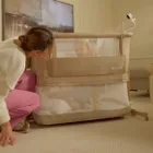 Kinderkraft, Nestee Grow 2, łóżeczko dostawne, beige wood