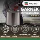 Kinghoff, garnek gastronomiczny z pokrywą, stalowy, 21l, KH-1962