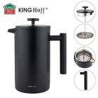 Kinghoff, stalowy zaparzacz tłokowy do kawy, herbaty, 1l, kh-1996