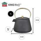 Kinghoff, zaparzacz żeliwny imbryk z filtrem, 1l