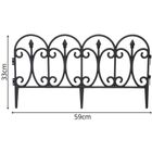 Kinzo, ogrodzenie ogrodowe, plastikowe, 4 panele, czarne, 33-59 cm