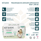 Kit and Kin, biodegradowalne pieluszki jednorazowe, rozmiar 1, Mini, 2-5 kg, owieczka i sówka, 40 szt.