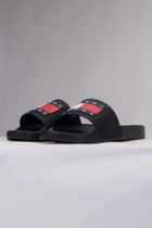 Klapki damskie, czarne, Tommy Hilfiger