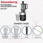 Klausberg, sokowirówka, wyciskarka wolnoobrotowa, pionowa, czarna, KB-7871