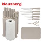 Klausberg, zestaw noży w stojaku z deską i chwytem na ręcznik, kb-7978