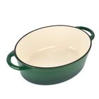 Könighoffer, gęsiarka żeliwna, emaliowana, owalna, szmaragdowa, 6,4 l, 32,5-25-11,8 cm