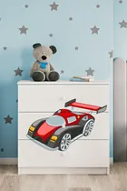 Kocot Kids, Babydreams, komoda, biała, auto wyścigowe