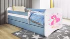 Kocot Kids, Babydreams, łóżko z szufladą i materacem, niebieskie, wróżka z motylkami, 80-180 cm