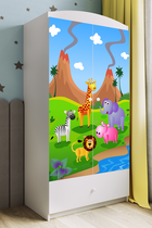 Kocot Kids, Babydreams, szafa, biała, safari, 181.2-52-90 cm