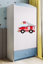 Kocot Kids, Babydreams, szafa, niebieska, straż pożarna, 181.2-52-90 cm