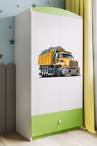 Kocot Kids, Babydreams, szafa, zielona, ciężarówka, 181.2-52-90 cm