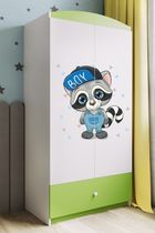 Kocot Kids, Babydreams, szafa, zielona, szop, 181.2-52-90 cm