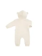 Kombinezon przejściowy chłopięcy z kapturem, ocieplany, welurowy, beżowy, Nicol