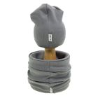 Komplet chłopięcy, Czapka, Komin, szary, Nicol