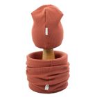 Komplet dziecięcy, Czapka, Komin, brązowy, Nicol