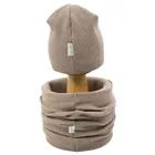 Komplet dziecięcy, Czapka, Komin, brązowy, Nicol